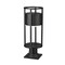 Z-Lite Luca Outdoor Pier Mounted Fixture, 1-Light, 7.25 In.W x 23.75 In.H, Black/Etched 517PHM-533PM-BK-LED - alternate 3